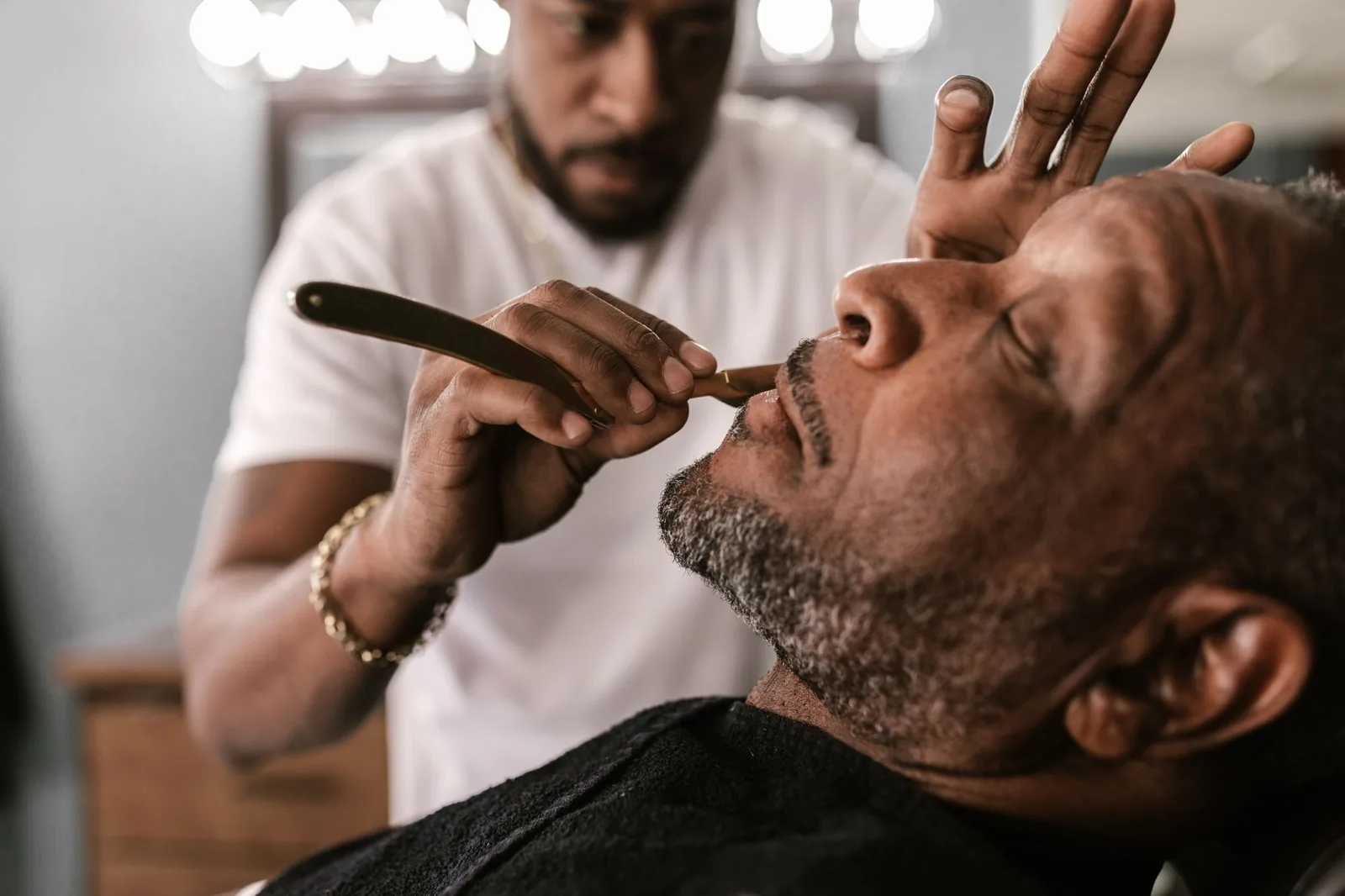 A finished shave at Pomade