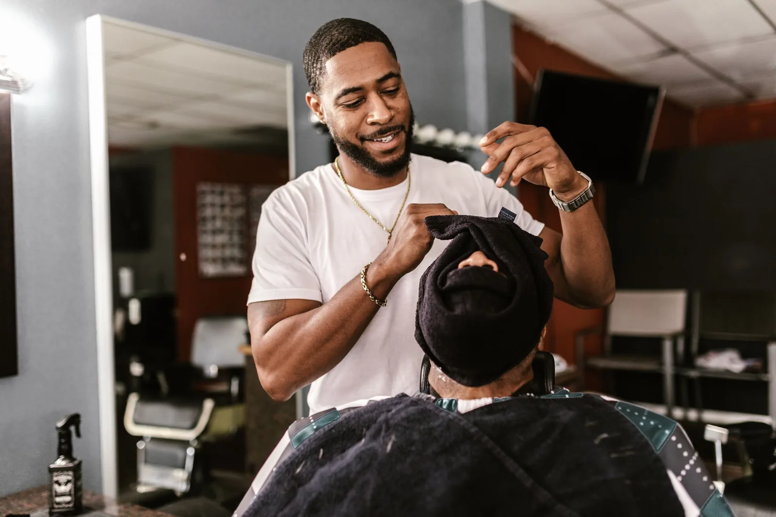 A finished shave at Pomade